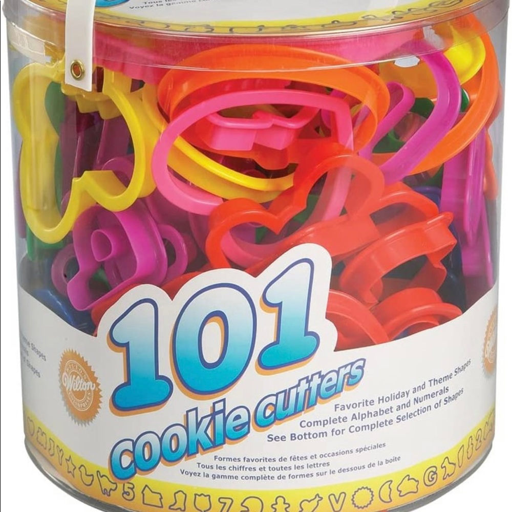 Wilton Plastic Cookie Cutters 101 pack Assorted Shapes, Numbers, Alphabet W1050